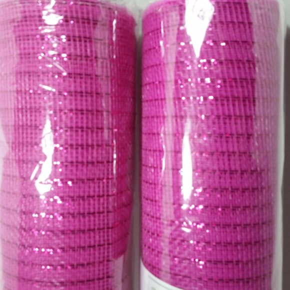 Pink Deco Mesh 21" Wreaths Crafts 3 Rolls - Picture 2 of 8